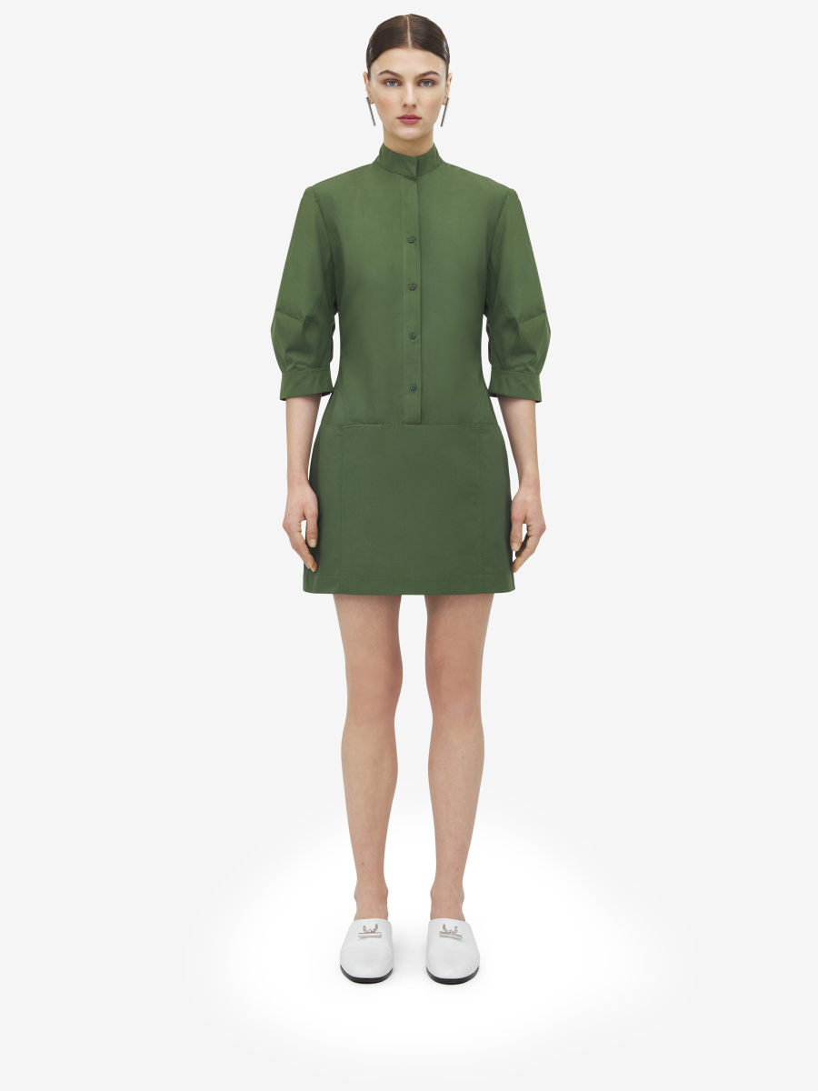 ALEXANDER MCQUEEN - Cotton Poplin Mini Dress - Item 839783QAAAY3009